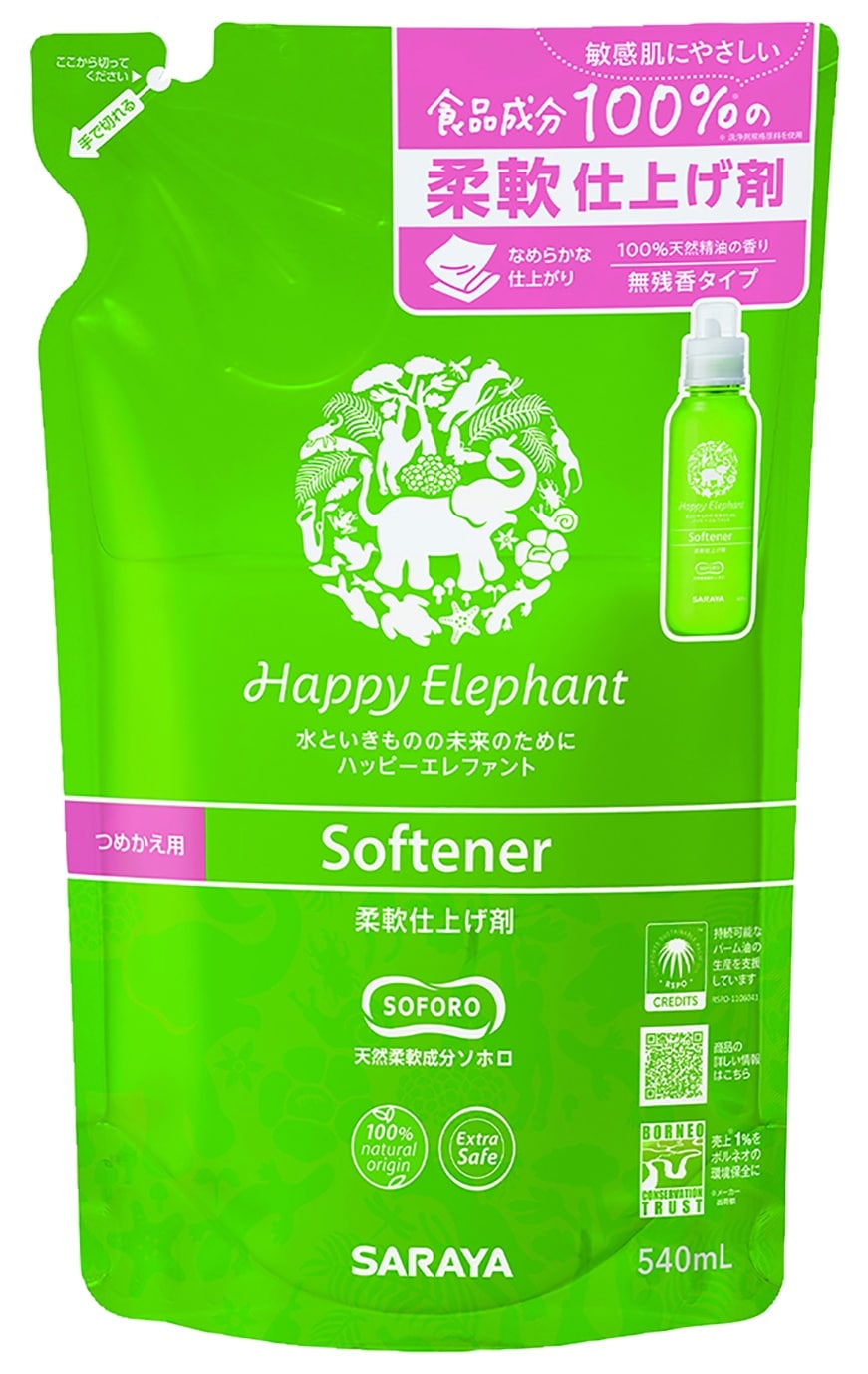 Happy Elephant ополіскувач для білизни 540 мл, наповнювач