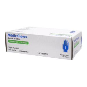 Перчатки голубые, нитриловые, 100шт.