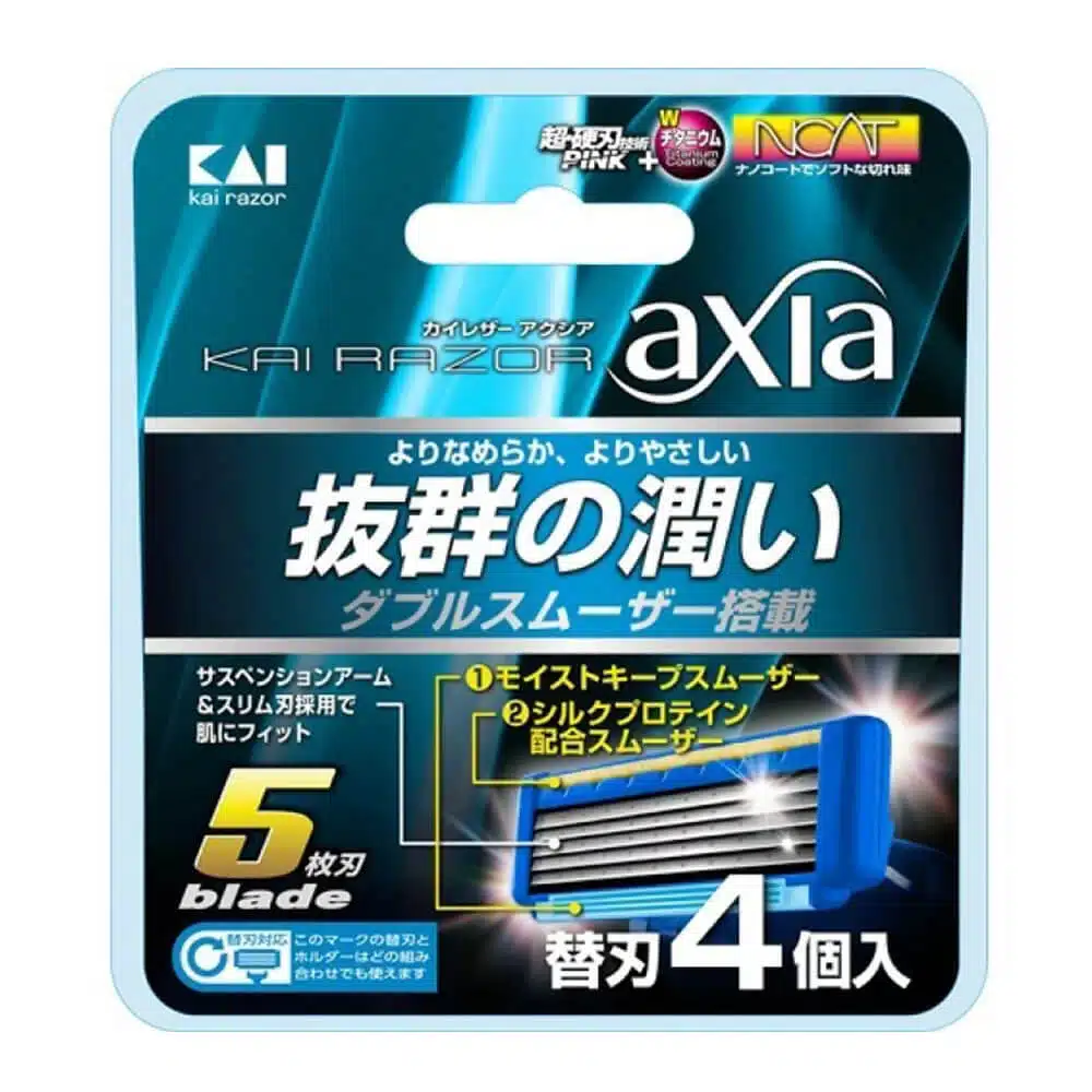 Сменные касеты для бритвы Kai Axia на 5 лезвий, 4 шт.